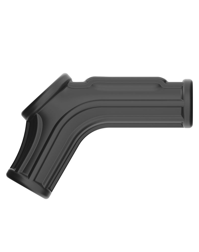 LoveToy - Ridge Knights Ring - Vibrerende Penis en Scrotum Sleeve - Ø 2,8 cm - Zwart-Erotiekvoordeel.nl