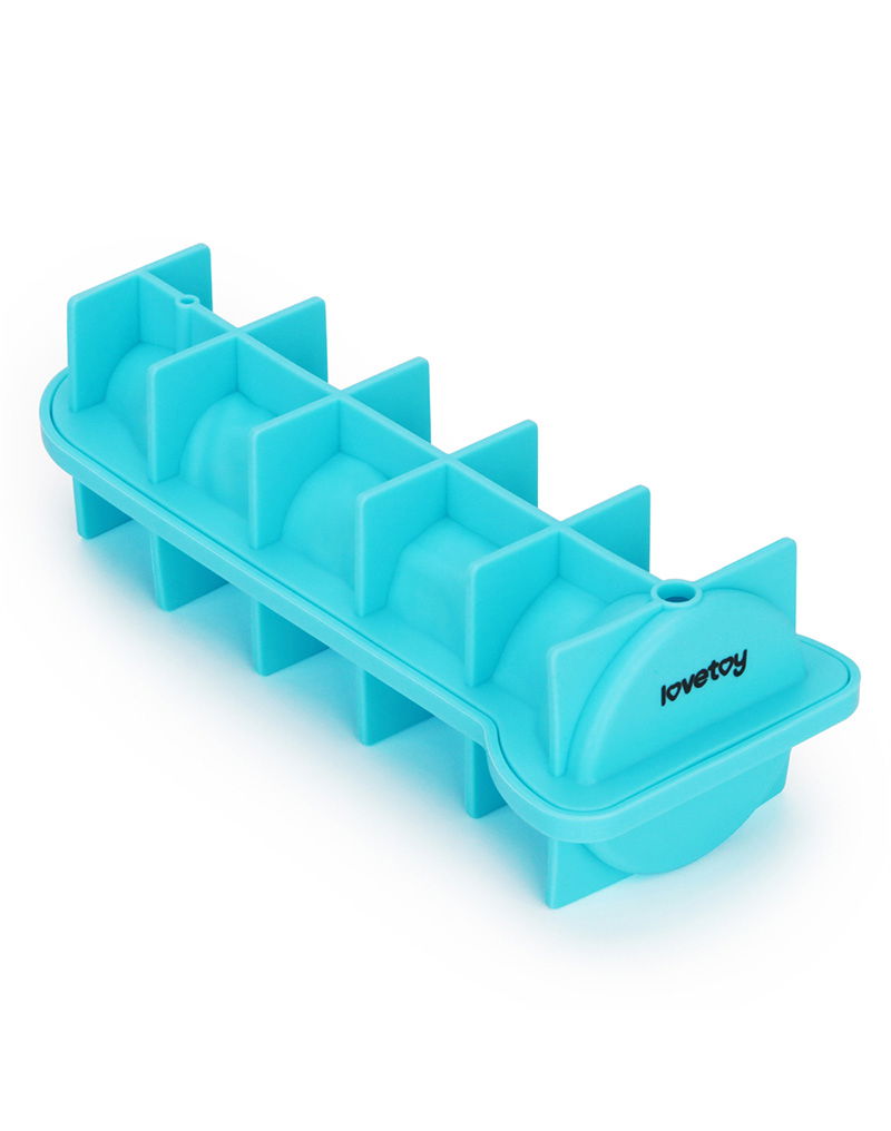 LoveToy - Siliconen IJsblokjesvorm - Realistische Penis - Blauw-Rimbastore.com