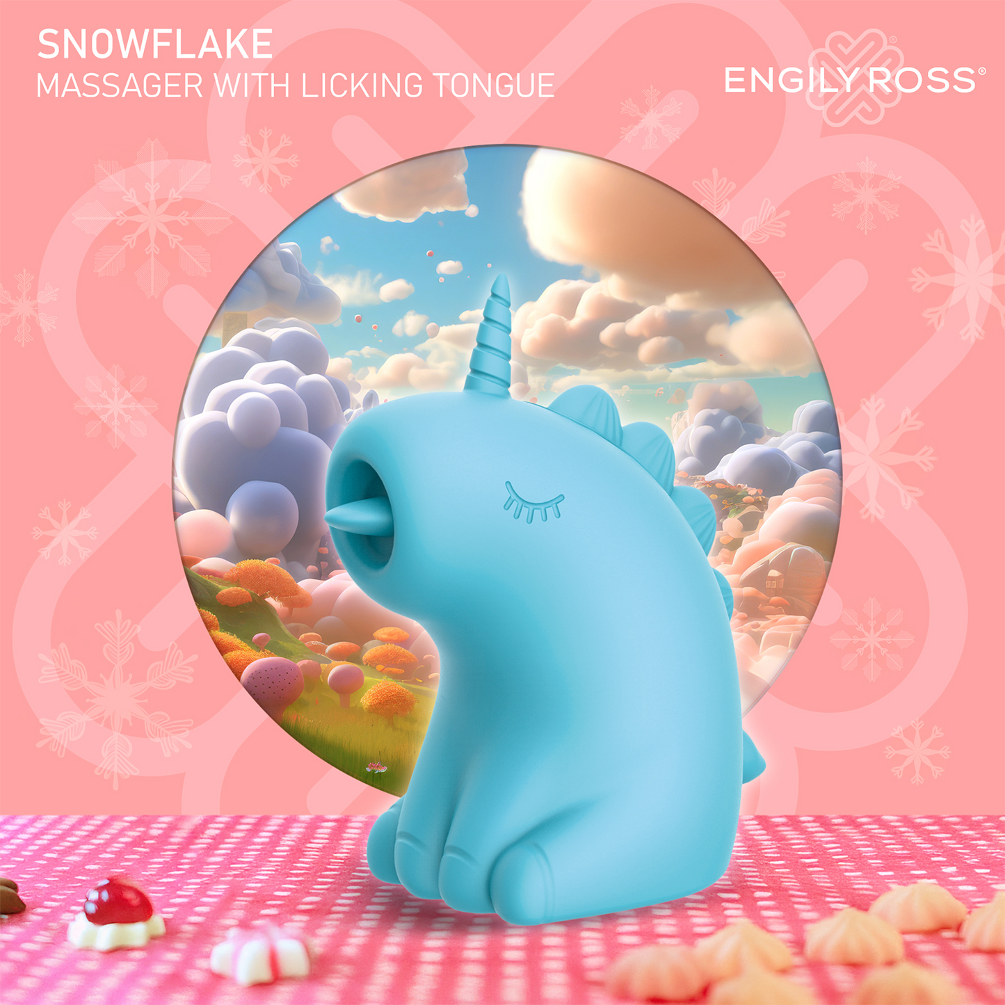 ER - Snowflake Unicorn - Clitoris Vibrator met Likkende Tong - Blauw-Erotiekvoordeel.nl