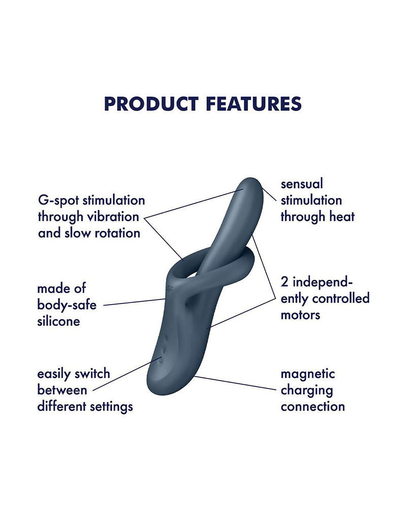 Satisfyer - Heat Flex 4 - Heating Rabbit Vibrator - Gray