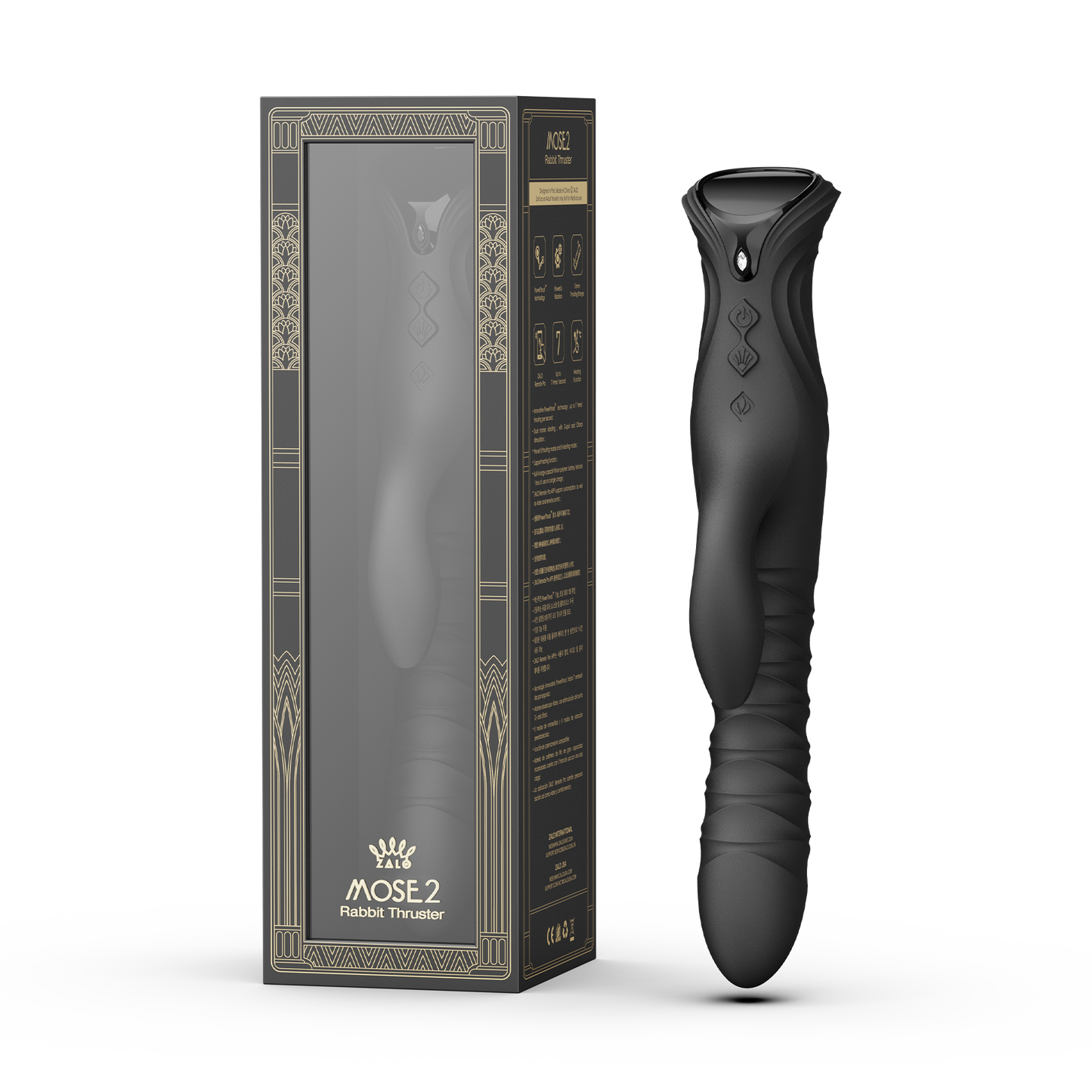 ZALO - Mose 2 - Vibromasseur Rabbit à va -et -vient – Noir