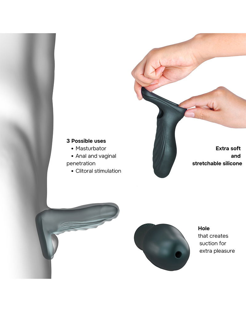 ManWan - Ryzer - Extensor para el pene y funda suave para masturbación - Gris Pino