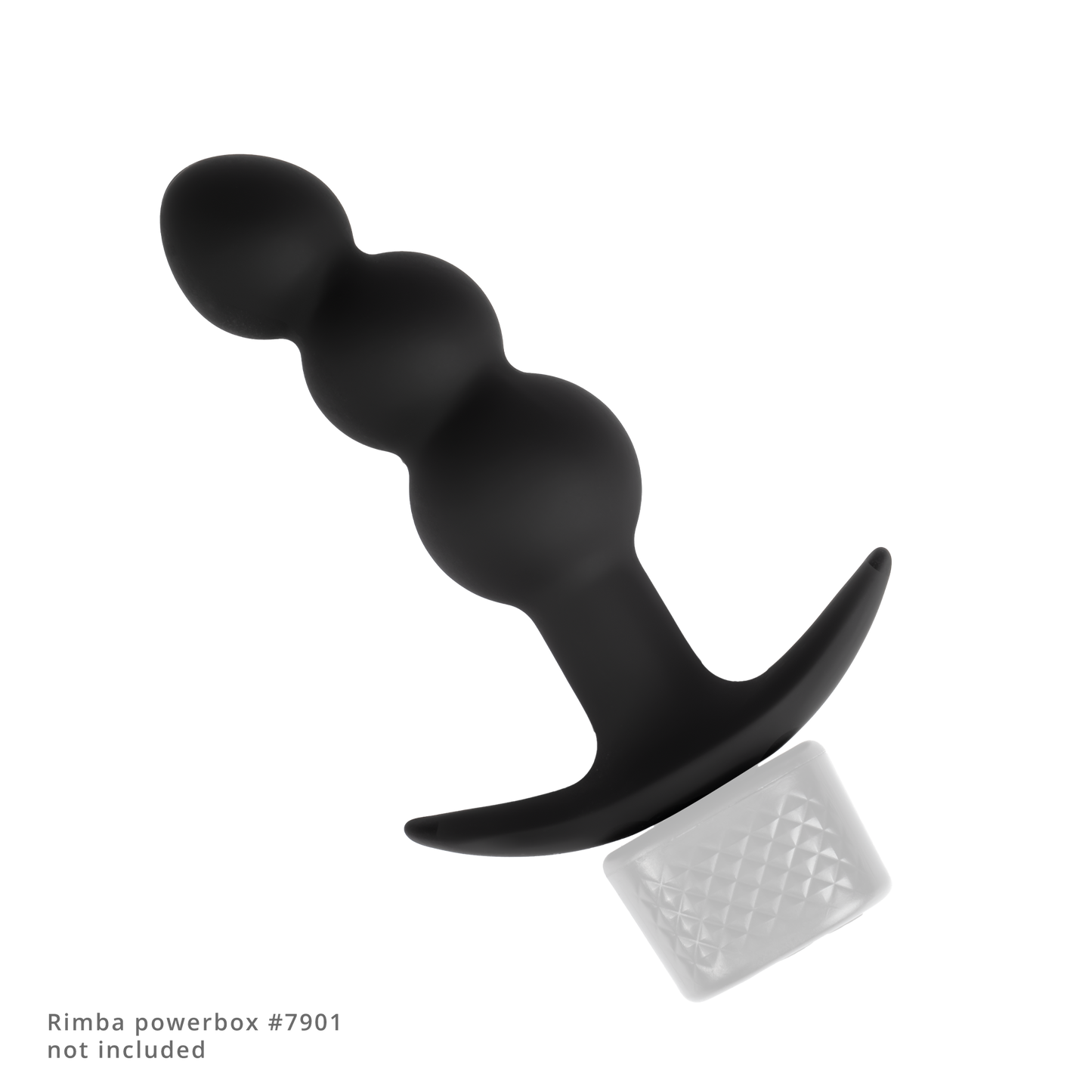 Rimba Electro Play - E-Stim Ribbed Butt Plug - Bipolar - Black