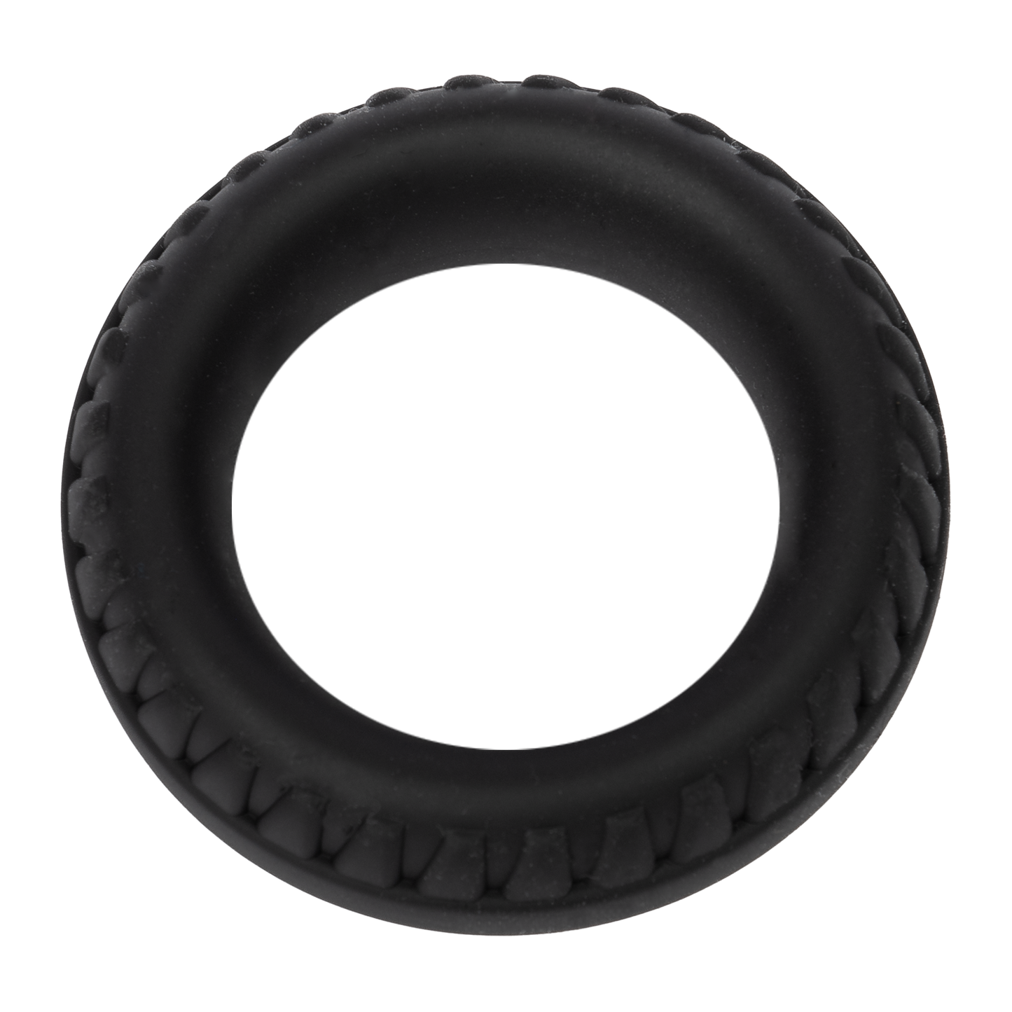 Rimba Bondage Play – Siliconen Cockring met Bandenmotief - Zwart-Rimbastore.com