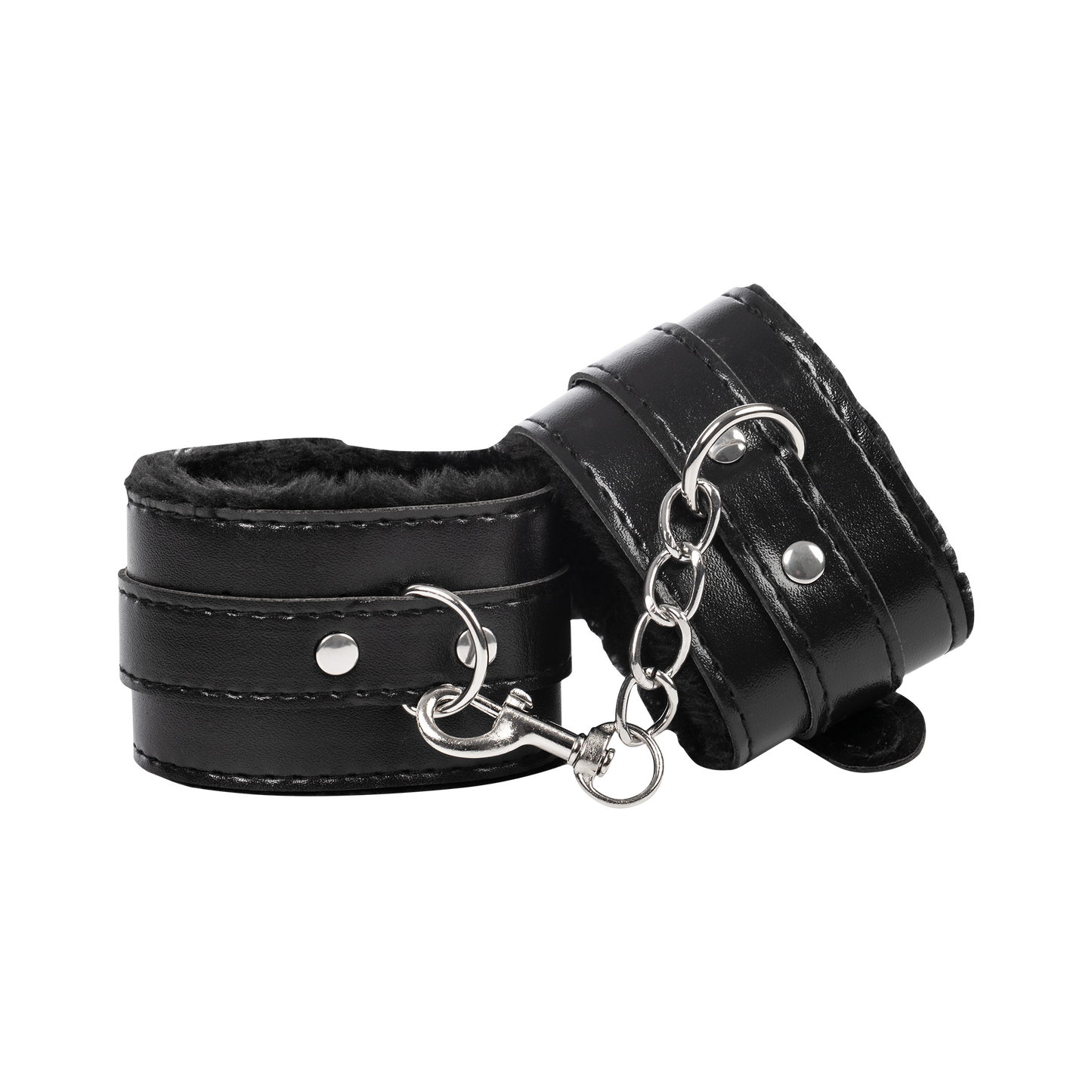 TieMeUp - Boeien imitatieleder - Zachte bontvoering - Zwart-Rimbastore.com