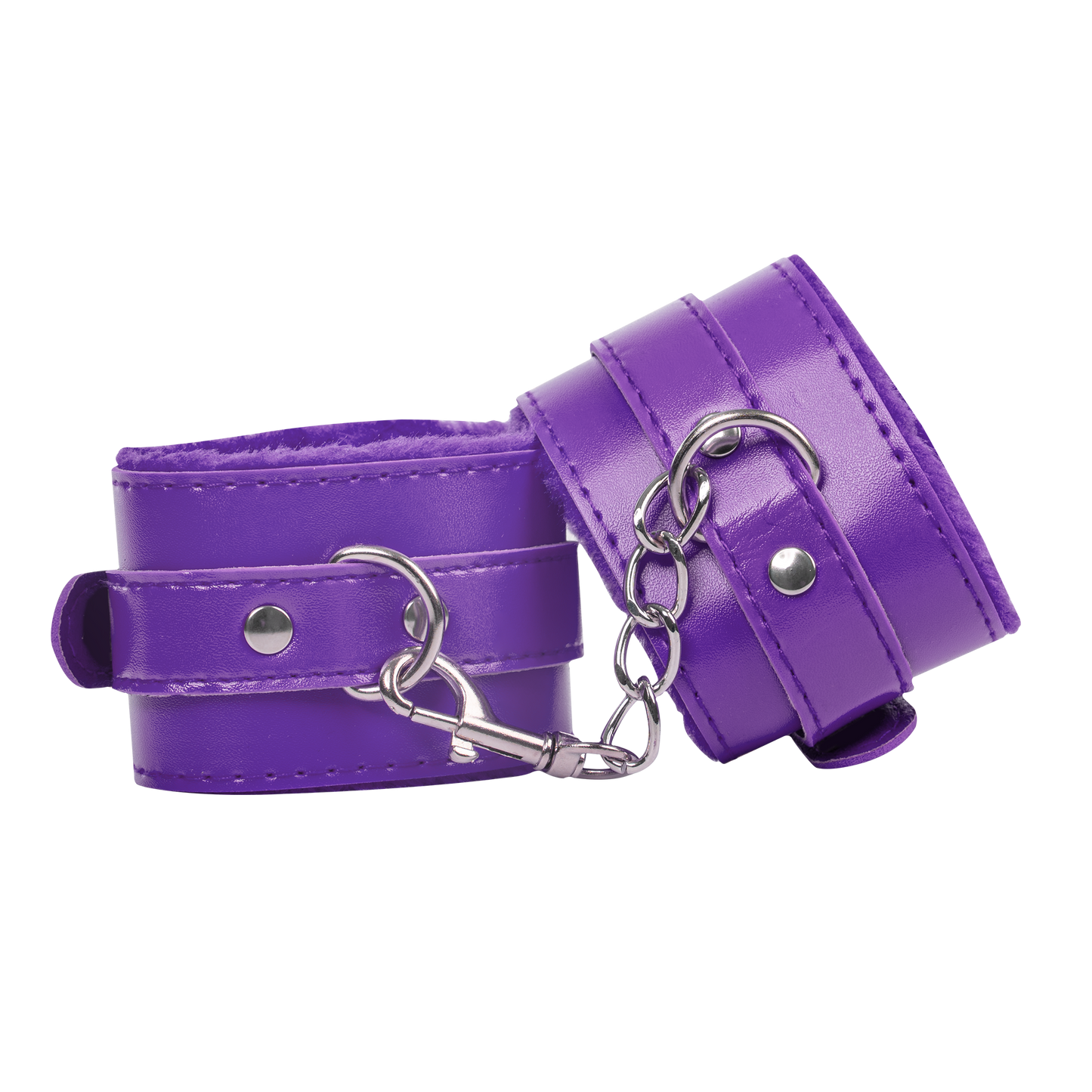 TieMeUp - Boeien imitatieleder - Zachte bontvoering - Paars-Rimbastore.com