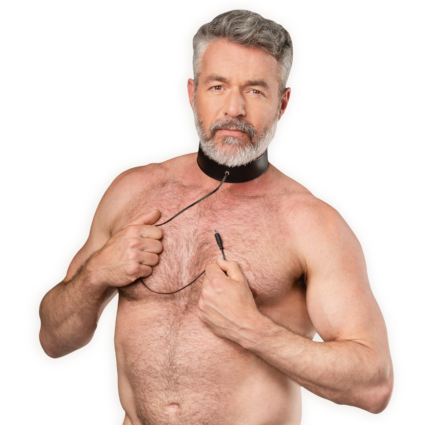 Rimba - Lederen Bipolaire Shock Halsband - Zwart-Erotiekvoordeel.nl