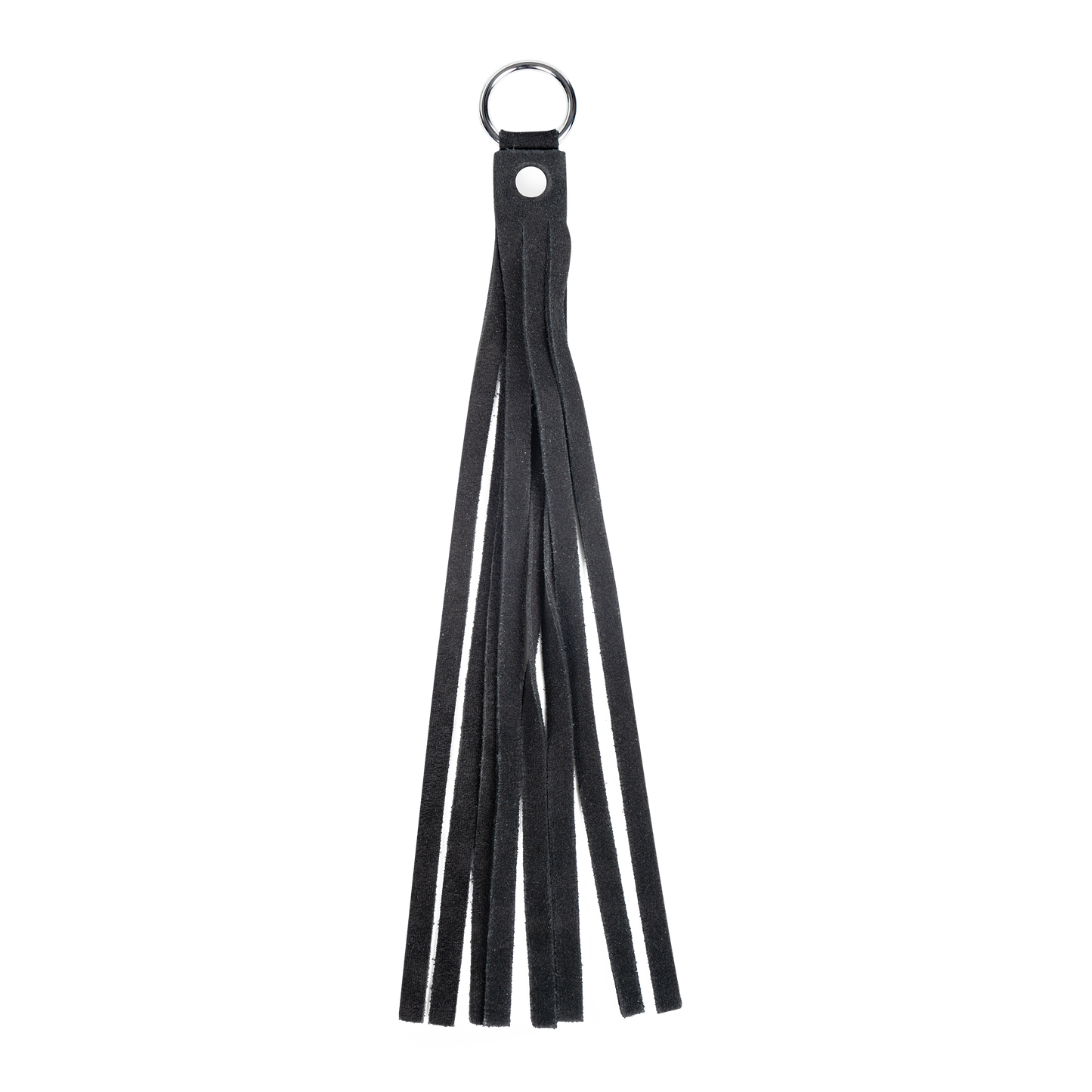 Rimba - Lederen Suède Halsband met Afneembare Flogger - Zwart-Rimbastore.com