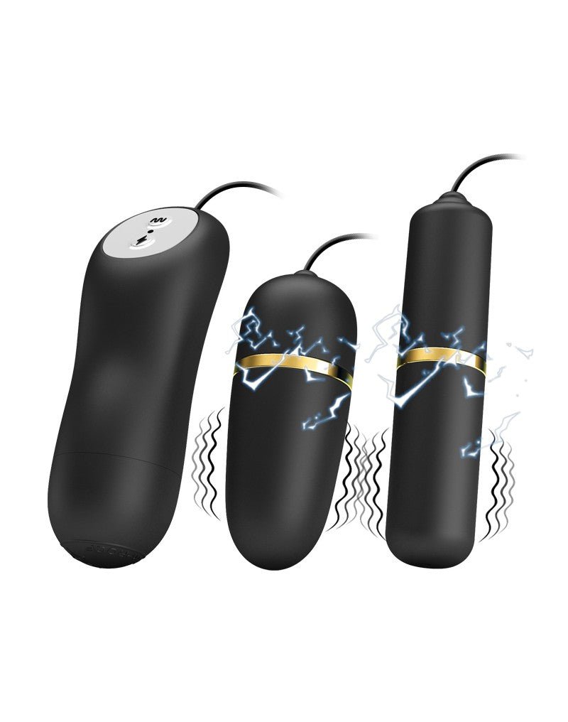 Pretty Love Electrosex Bullet Vibrator Set - Schwarz