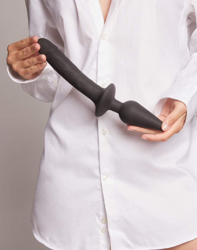 Strap-On-Me Semi-Realistic Switch Plug-In 2-in-1 Dildo & Butt Plug - black