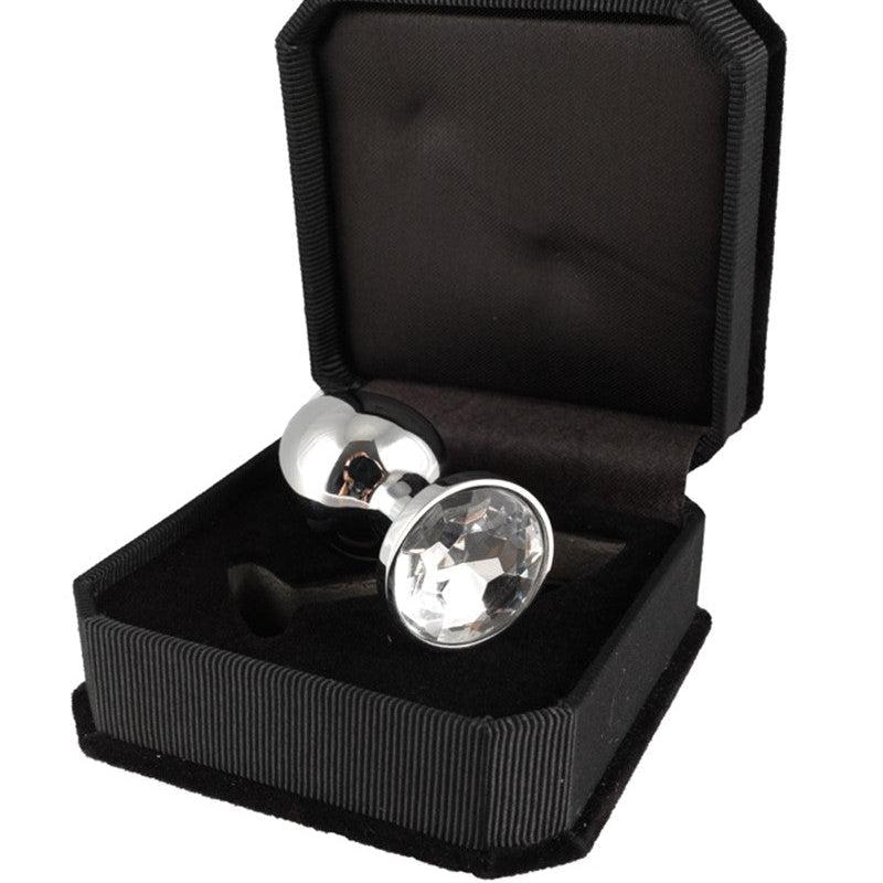 Buttplug KLEIN met wit kristal 3 x 7.3 cm - Erotiekvoordeel.nl