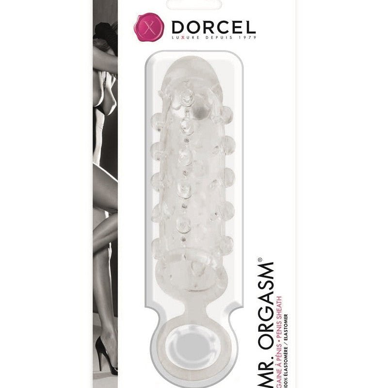 Dorcel Mr. Orgasm Elastische Penis Sleeve met Noppen - transparant - Erotiekvoordeel.nl