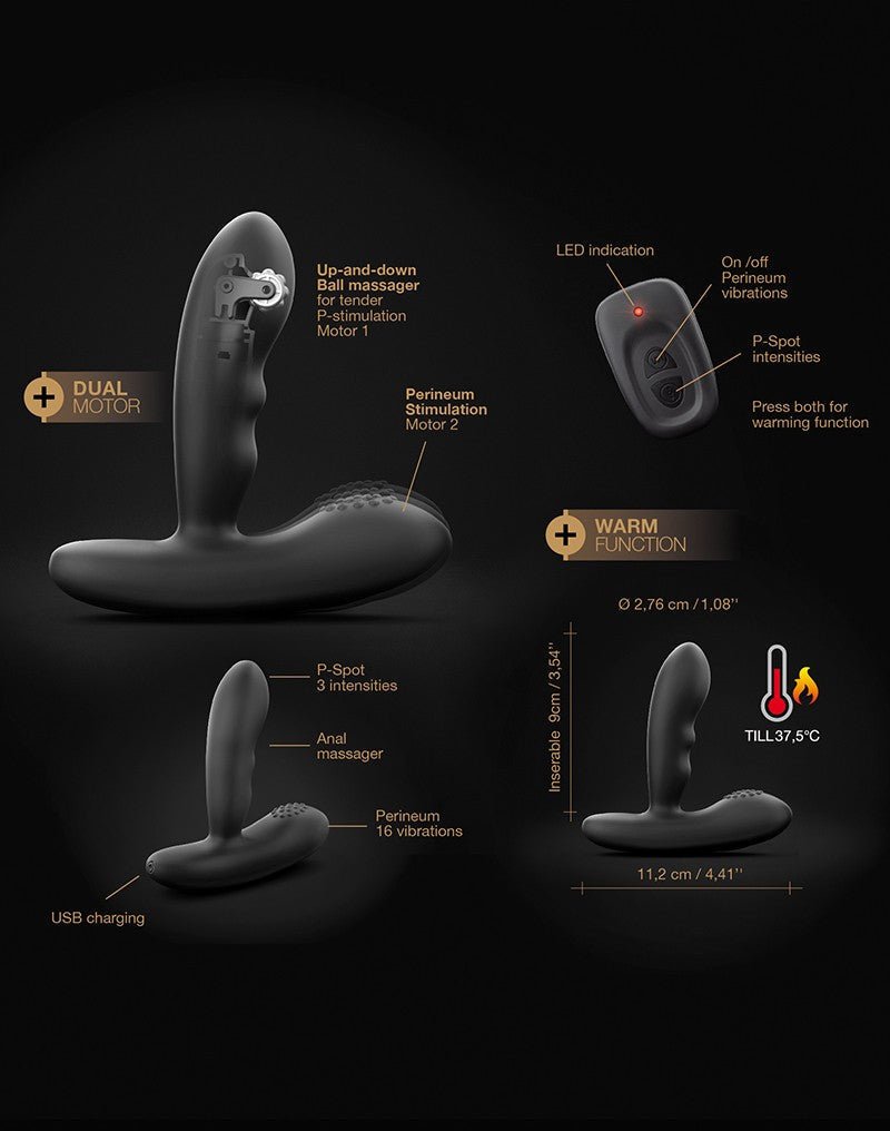 Dorcel Prostaat Vibrator "P-stroker" met afstandsbediening - zwart - Erotiekvoordeel.nl