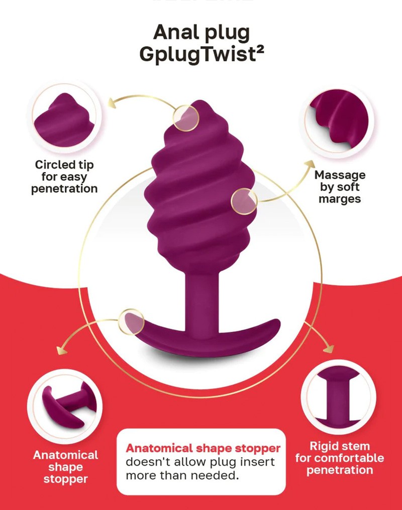 G-Vibe G-plug Twist Buttplug - paars-Erotiekvoordeel.nl