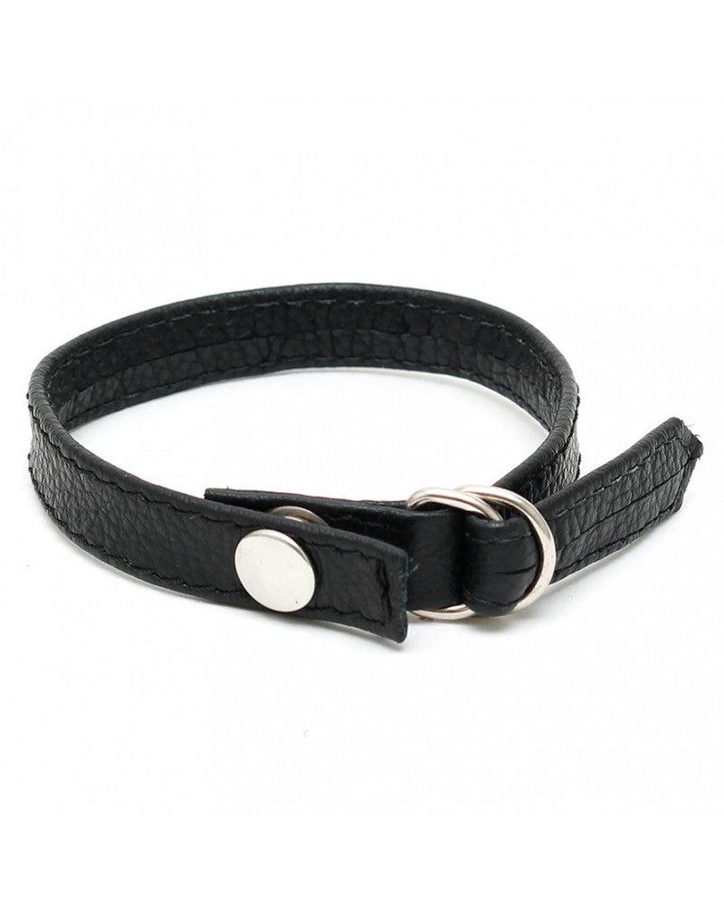 Cockring aus Leder mit D-Ring-Verschluss und Druckknopf - verstellbar Rimba Winkel Cockring aus Leder mit D-Ring-Verschluss und Druckknopf - verstellbar Rimba Winkel