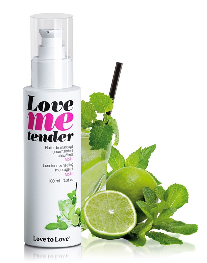 Love me Tender verwarmende Massageolie - Mojito - Erotiekvoordeel.nl