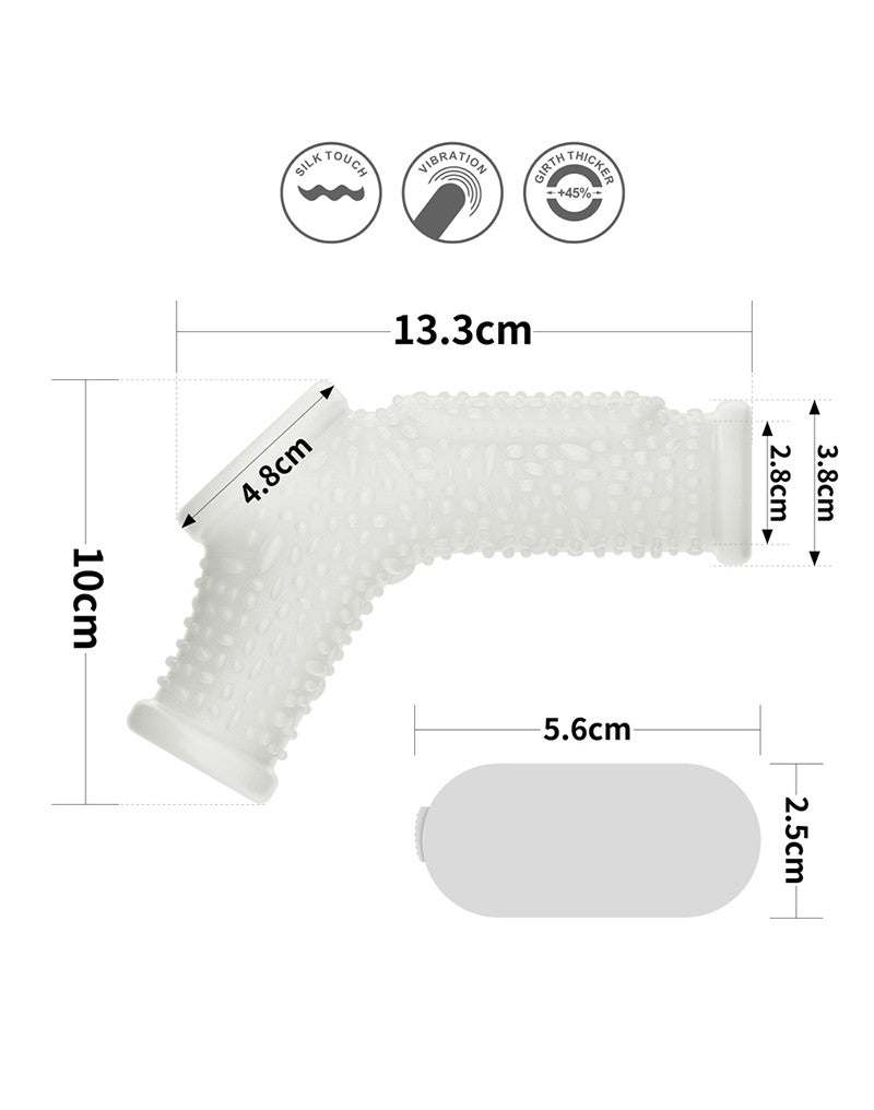 Lovetoy Vibrerende Rekbare Penis Sleeve DRIP KNIGHTS - wit-Erotiekvoordeel.nl