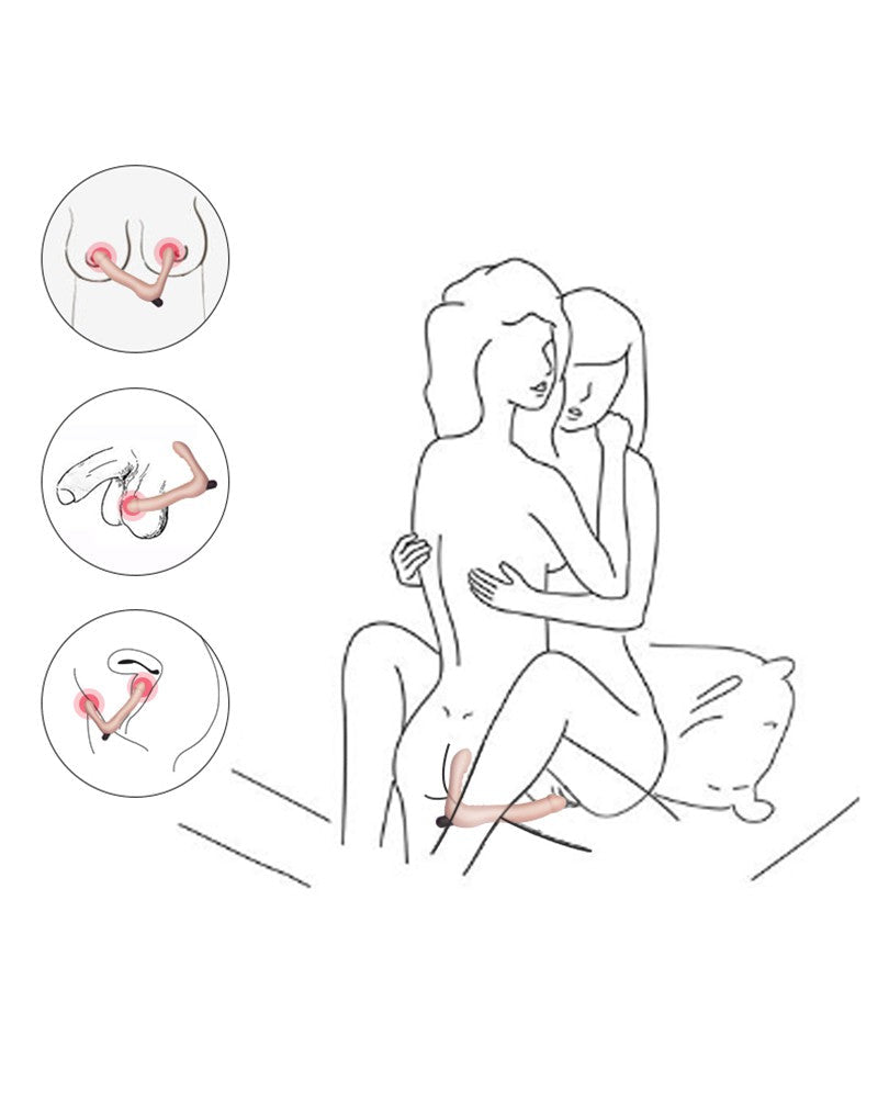 Lovetoy iJoy Dubbele Vibrerende Dildo met afstandsbediening - lichte huidskleur-Erotiekvoordeel.nl