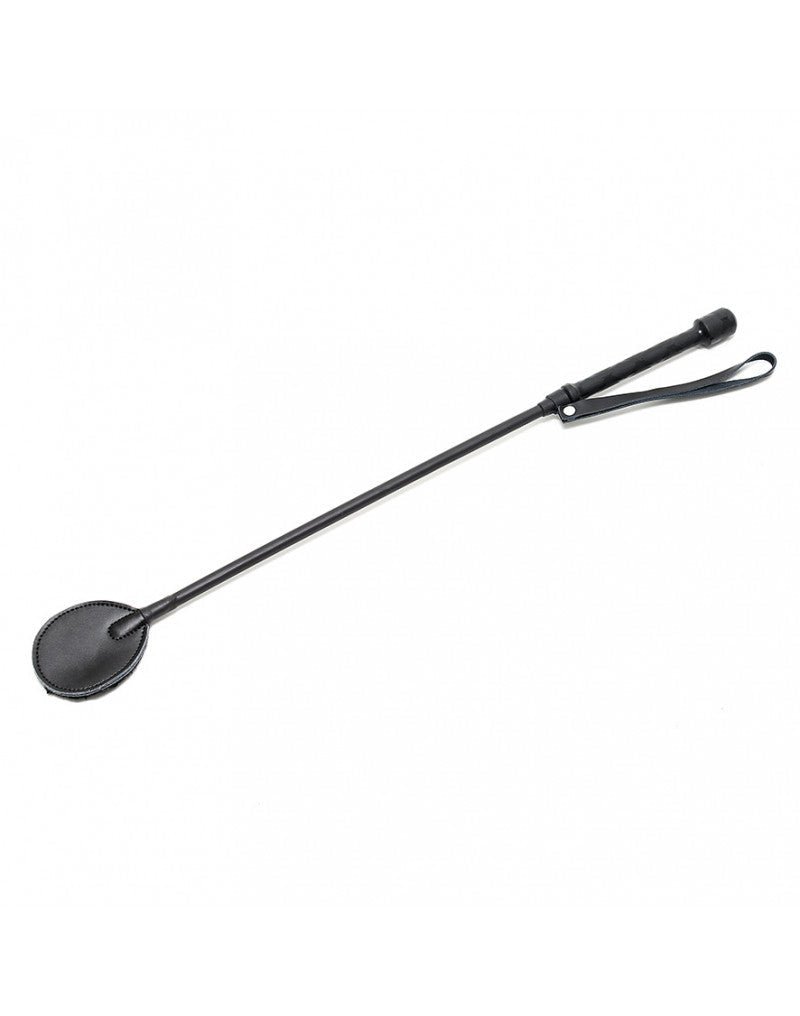Paardrijzweep met groot rond flapje - zwart - Erotiekvoordeel.nl