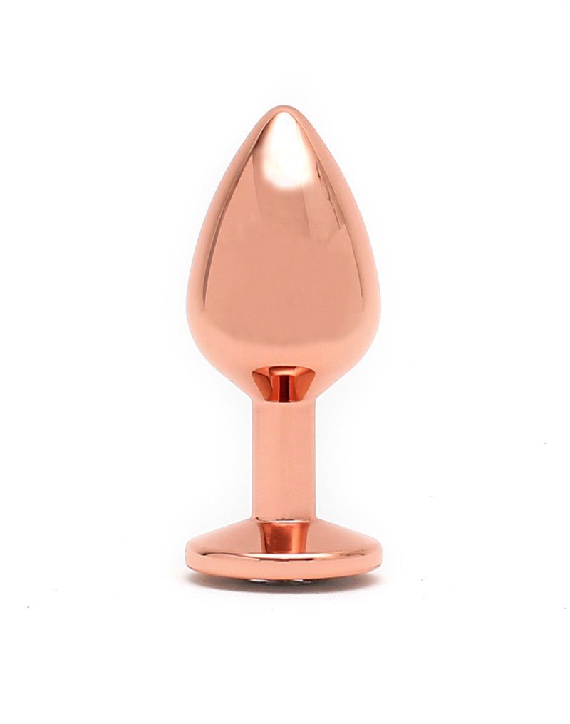 Rimba Toys Rosé Gouden Aluminium Buttplug met Kristal-Erotiekvoordeel.nl