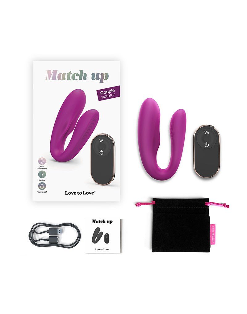 Love to Love MATCH UP Partner Vibrator with Remote Control - deep pink