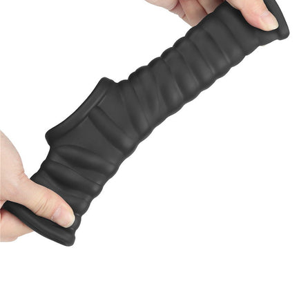 LoveToy - Wave Knights Ring - Vibrerende Penis en Scrotum Sleeve - Ø 2,8 cm - Zwart-Erotiekvoordeel.nl