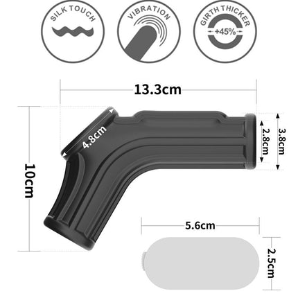 LoveToy - Ridge Knights Ring - Vibrerende Penis en Scrotum Sleeve - Ø 2,8 cm - Zwart-Erotiekvoordeel.nl