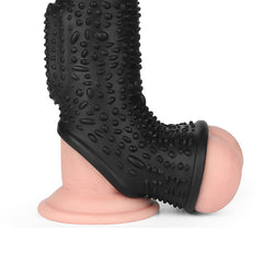 LoveToy - Drip Knights Ring - Vibrerende Penis en Scrotum Sleeve - Ø 2,8 cm - Zwart-Erotiekvoordeel.nl