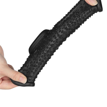 LoveToy - Drip Knights Ring - Vibrerende Penis en Scrotum Sleeve - Ø 2,8 cm - Zwart-Erotiekvoordeel.nl