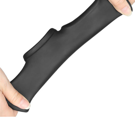 LoveToy - Silk Knights Ring - Vibrerende Penis en Scrotum Sleeve - Ø 2,8 cm - Zwart-Erotiekvoordeel.nl