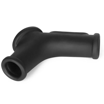 LoveToy - Silk Knights Ring - Vibrerende Penis en Scrotum Sleeve - Ø 2,8 cm - Zwart-Erotiekvoordeel.nl