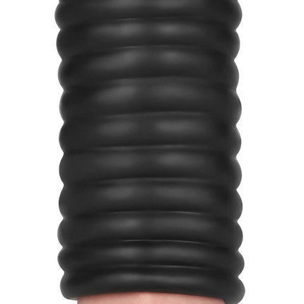 LoveToy - Wave Knights Ring - Vibrerende Penis Sleeve - Ø 3,7 cm - Zwart-Erotiekvoordeel.nl