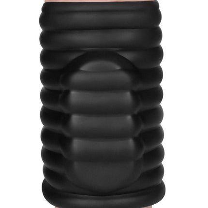 LoveToy - Wave Knights Ring - Vibrerende Penis Sleeve - Ø 3,7 cm - Zwart-Erotiekvoordeel.nl