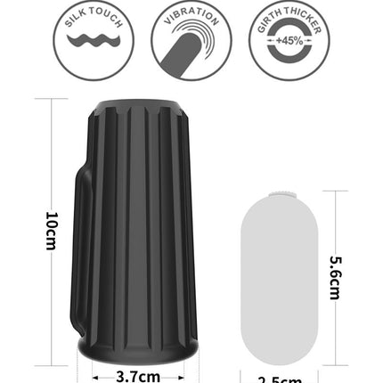 LoveToy - Ridge Knights Ring - Vibrerende Penis Sleeve - Ø 3,7 cm - Zwart-Erotiekvoordeel.nl