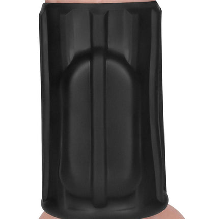 LoveToy - Ridge Knights Ring - Vibrerende Penis Sleeve - Ø 3,7 cm - Zwart-Erotiekvoordeel.nl