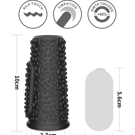 LoveToy - Drip Knights Ring - Vibrerende Penis Sleeve - Ø 3,7 cm - Zwart-Erotiekvoordeel.nl