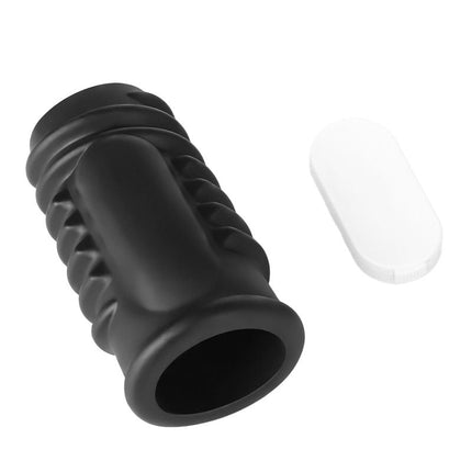 LoveToy - Spiral Knights Ring - Vibrerende Penis Sleeve - Ø 3,7 cm - Zwart-Erotiekvoordeel.nl