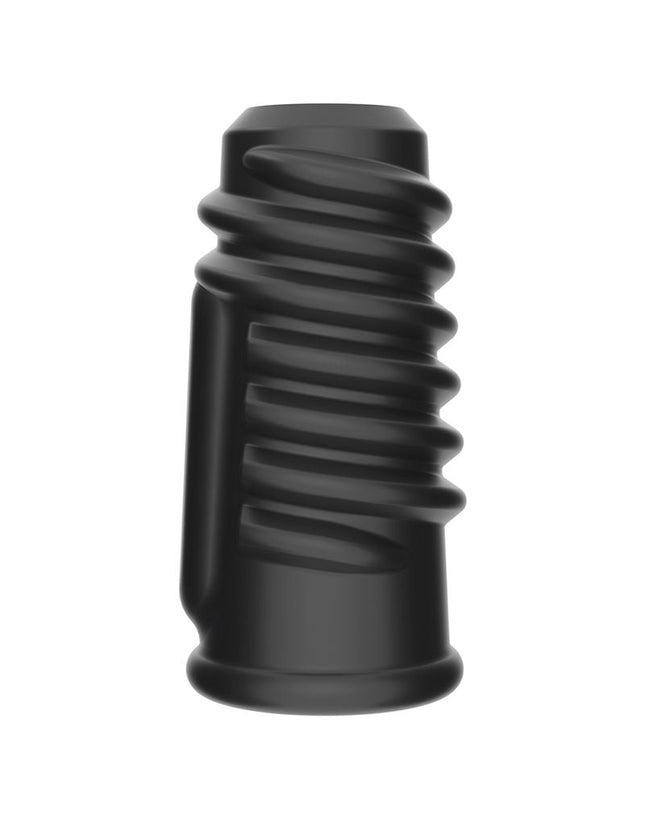LoveToy - Spiral Knights Ring - Vibrerende Penis Sleeve - Ø 3,7 cm - Zwart-Erotiekvoordeel.nl