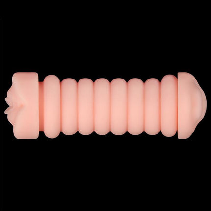 Lovetoy - Virgin-Skin Blowout - Dubbelzijdige Stroker Masturbator - Vagina en Mond - Lichte Huidskleur-Erotiekvoordeel.nl
