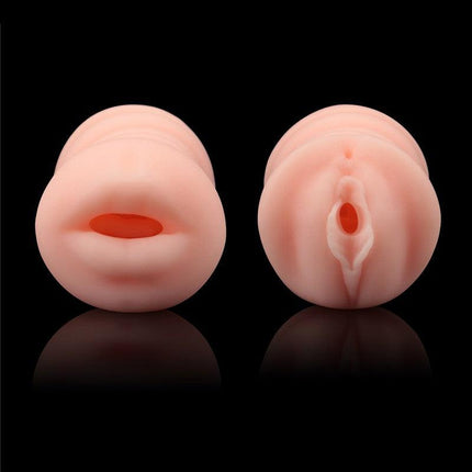 Lovetoy - Virgin-Skin Blowout - Dubbelzijdige Stroker Masturbator - Vagina en Mond - Lichte Huidskleur-Erotiekvoordeel.nl