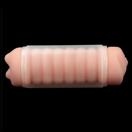 Lovetoy - Virgin-Skin Blowout - Dubbelzijdige Stroker Masturbator - Vagina en Mond - Lichte Huidskleur-Erotiekvoordeel.nl