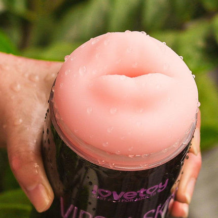 Lovetoy - Virgin-Skin Blowout - Dubbelzijdige Stroker Masturbator - Vagina en Mond - Lichte Huidskleur-Erotiekvoordeel.nl