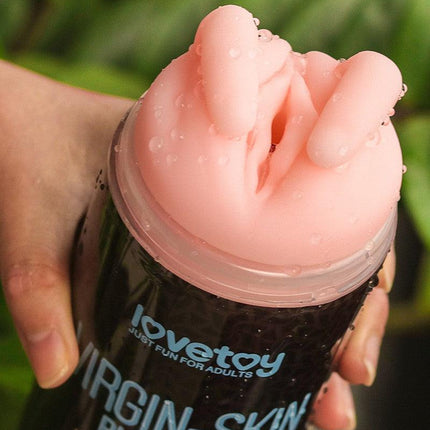 Lovetoy - Virgin-Skin Blowout - Dubbelzijdige Stroker Masturbator - Vagina en Anus - Lichte Huidskleur-Erotiekvoordeel.nl