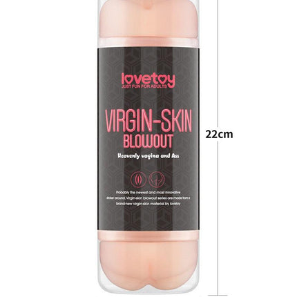 Lovetoy - Virgin-Skin Blowout - Dubbelzijdige Stroker Masturbator - Vagina en Ass - Lichte Huidskleur-Erotiekvoordeel.nl