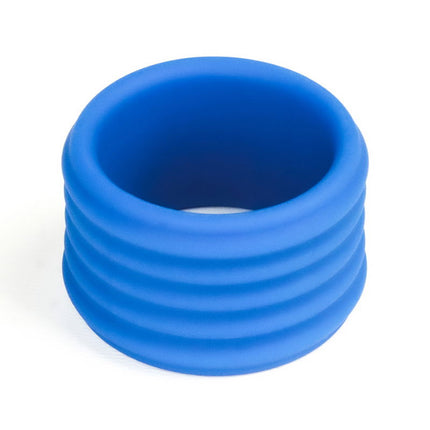 LoveToy - Pinnacle Pro - Deep Rib Grip Cockring - Blauw-Erotiekvoordeel.nl