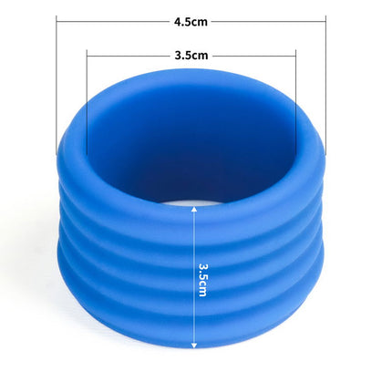 LoveToy - Pinnacle Pro - Deep Rib Grip Cockring - Blauw-Erotiekvoordeel.nl
