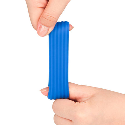 LoveToy - Pinnacle Pro - Deep Rib Grip Cockring - Blauw-Erotiekvoordeel.nl