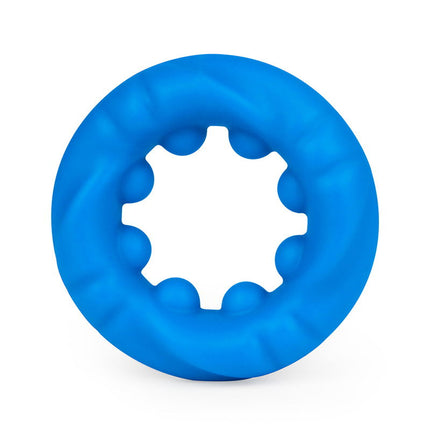 LoveToy - Pinnacle Pro - Ridge Bump Ball Stretcher Cockring - Blauw-Erotiekvoordeel.nl