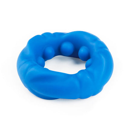 LoveToy - Pinnacle Pro - Ridge Bump Ball Stretcher Cockring - Blauw-Erotiekvoordeel.nl