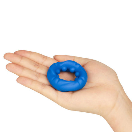 LoveToy - Pinnacle Pro - Ridge Bump Ball Stretcher Cockring - Blauw-Erotiekvoordeel.nl